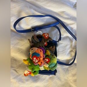 Custom Blue Crossbody Bag with TY Beanie Babies